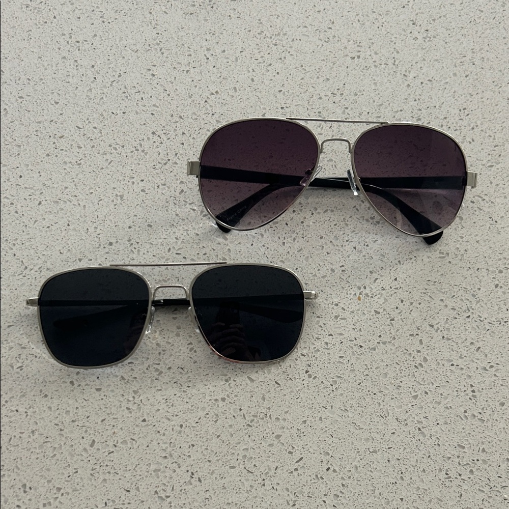 Stylish Silver and Black Sunglasses Set